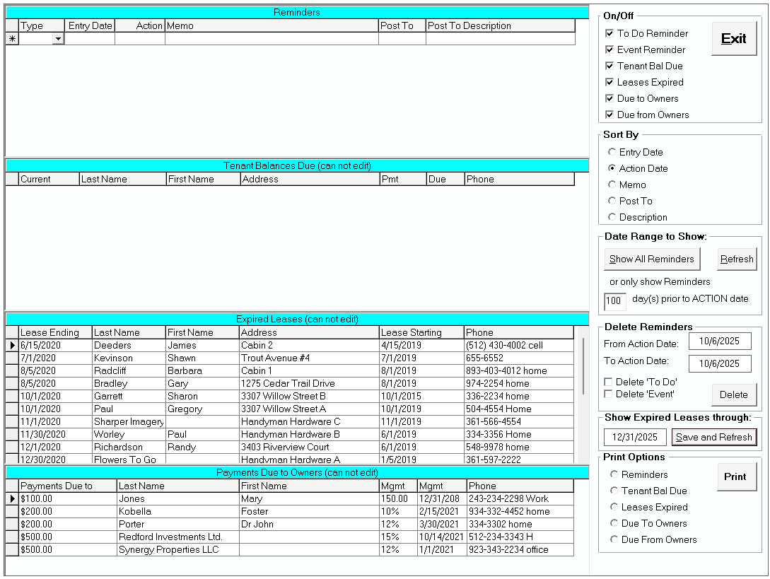Tenant File Reminder System