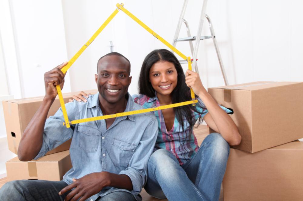 Young couple at New Home